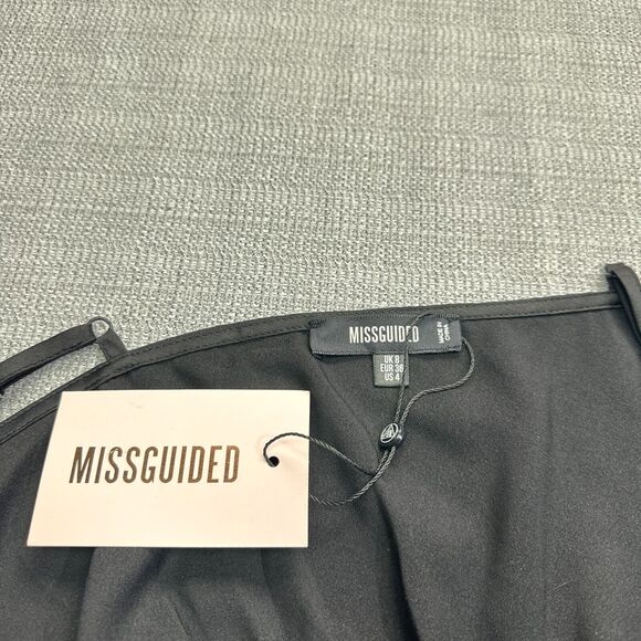 Babydoll Cami Size 4 Black Lace Trim Wrap Satin Whimsigoth Fairy Goth Feminine - Picture 7 of 12